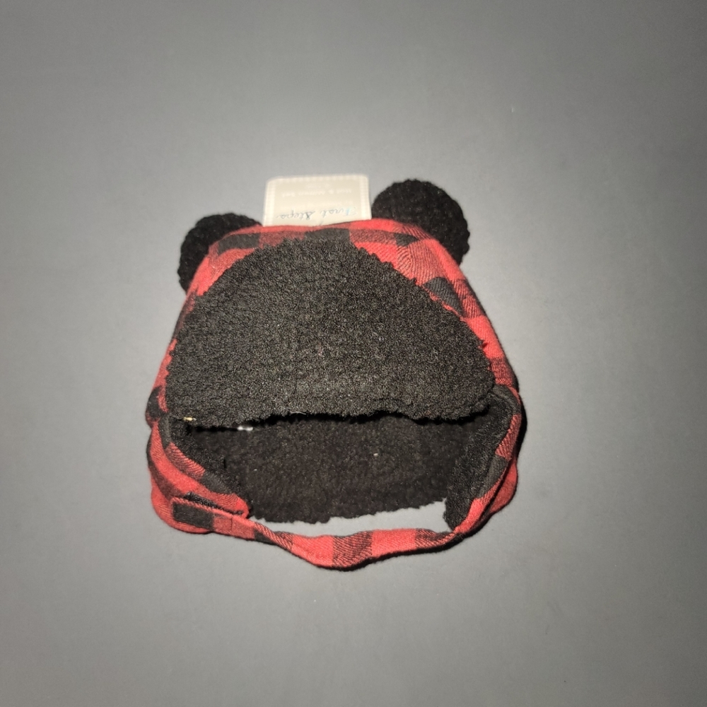 NWT | OS (Baby) | First Steps Buffalo Plaid Fleece Hat & Mittens Set
